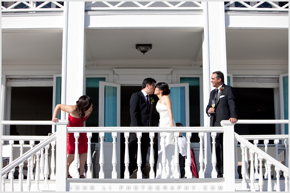 Bridal party group photos in Annenberg Beach House
