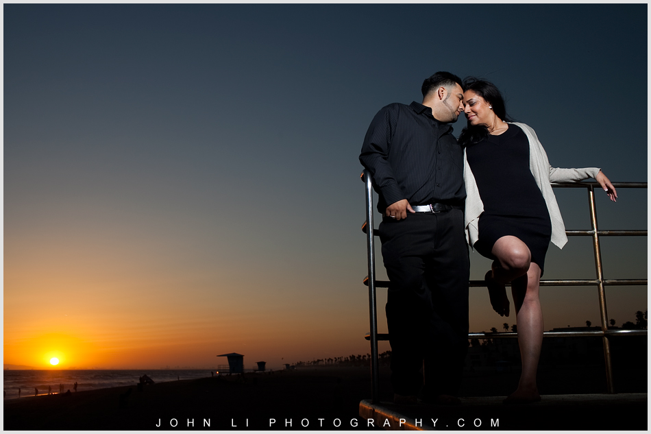 sunset engagement photos in Huntington Beach 