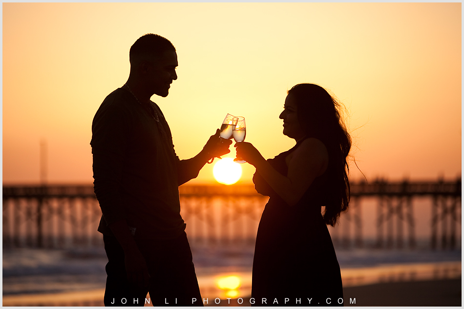 Sunset engagement in Newport Beach