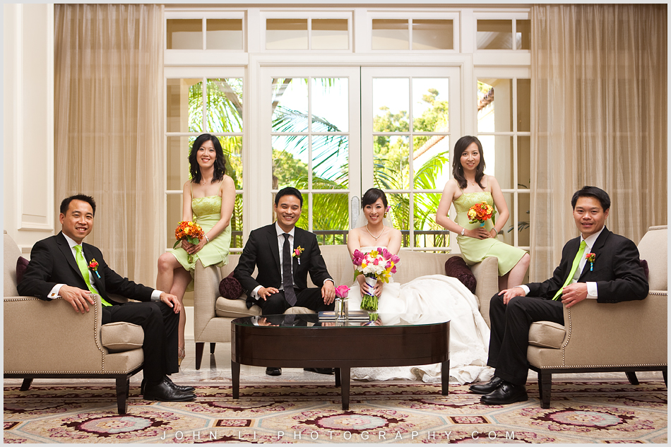 Bridal Party waiting for the ceremony in the lobby - Ritz Carlton Hotel wedding