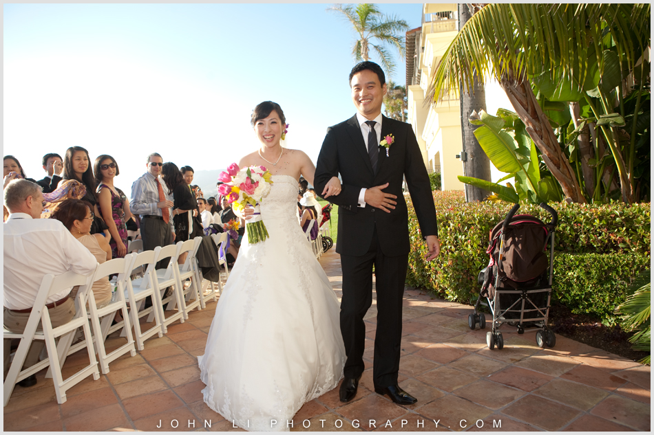 Bride and groom walked down the aisle after the ceremony -  Ritz Carlton Dana Point