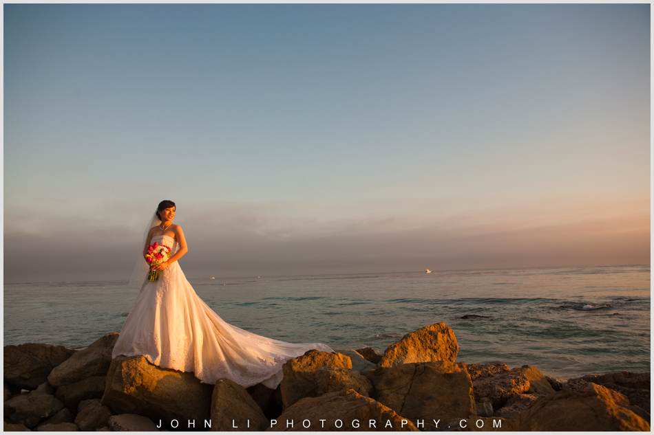Bride in sunset - Ritz Carlton Hotel wedding