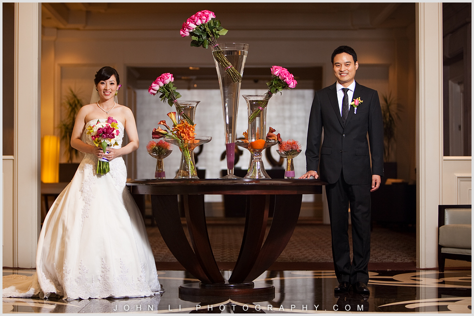 bride and groom in the lobby -  Ritz Carlton Dana Point