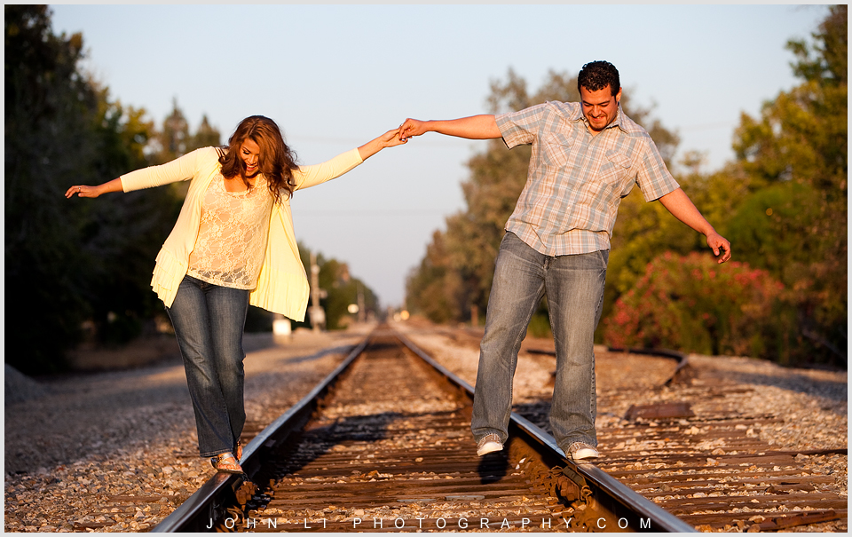 engagement in La Verne on the railway 