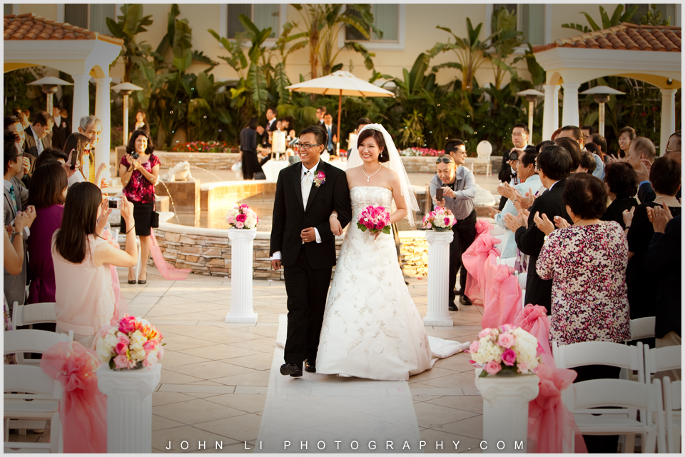 San Gabriel Hilton wedding Ceremony bride and groom