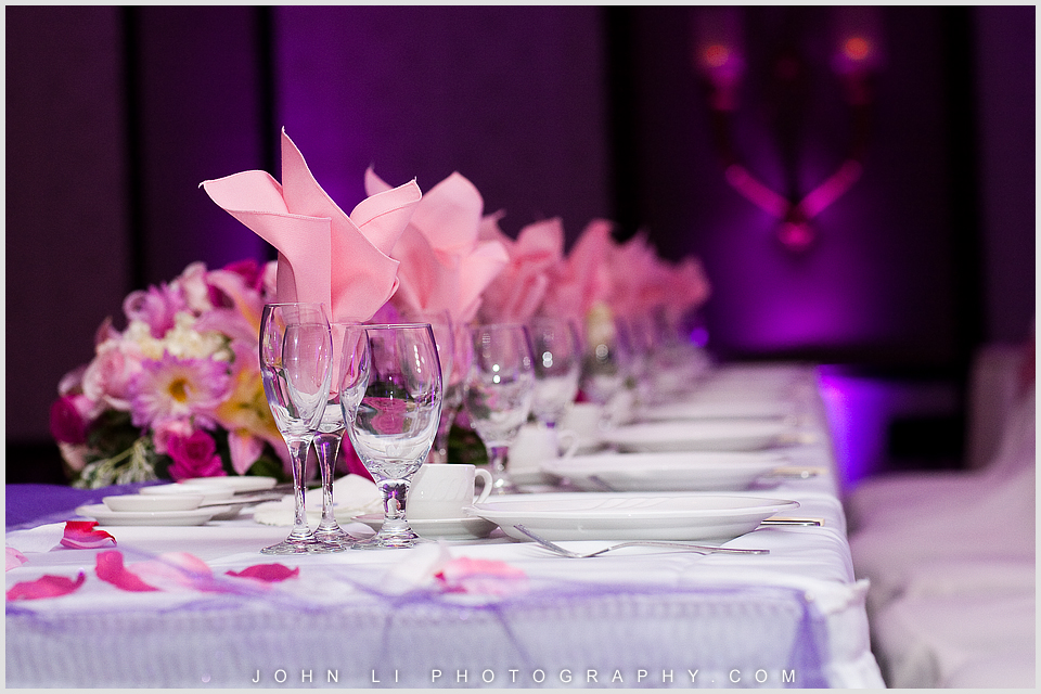 San Gabriel wedding reception table setting
