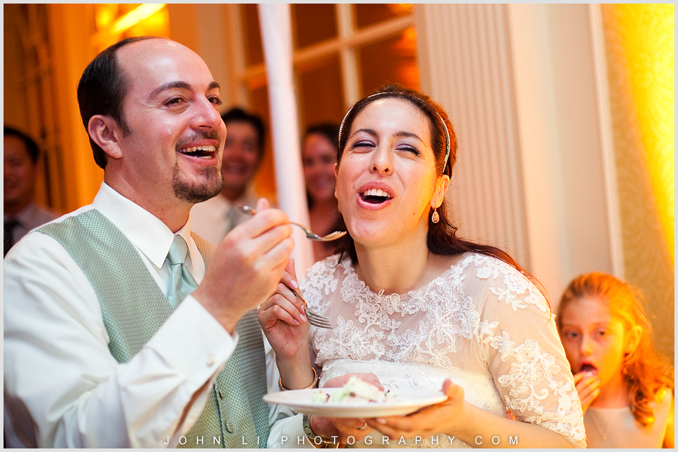 Fairmont Jewish wedding reception cutting cake