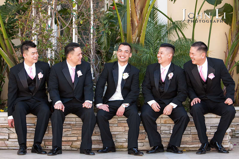 San Gabriel Hilton wedding groom group