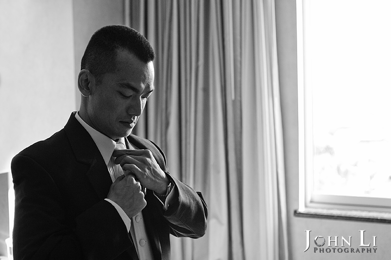 San Gabriel Hilton wedding groom tie