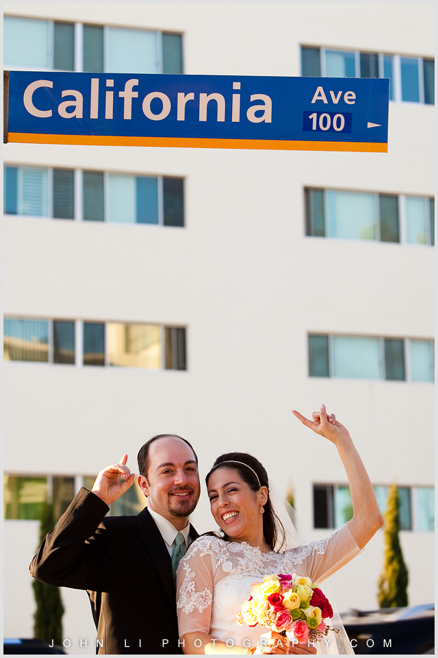 Santa Monica wedding photo on California ave