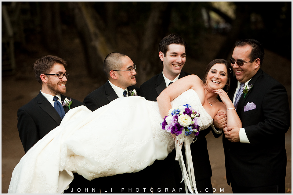 Calamigos Ranch Bridal party Portrait bride with groomsmen
