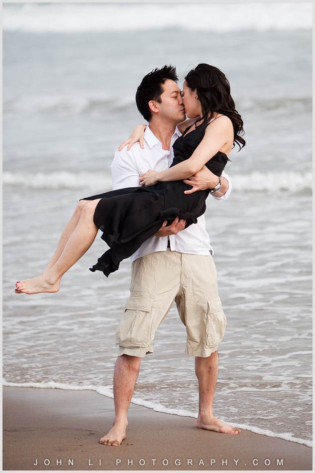 Engagement photo on the beach Santa Monica 