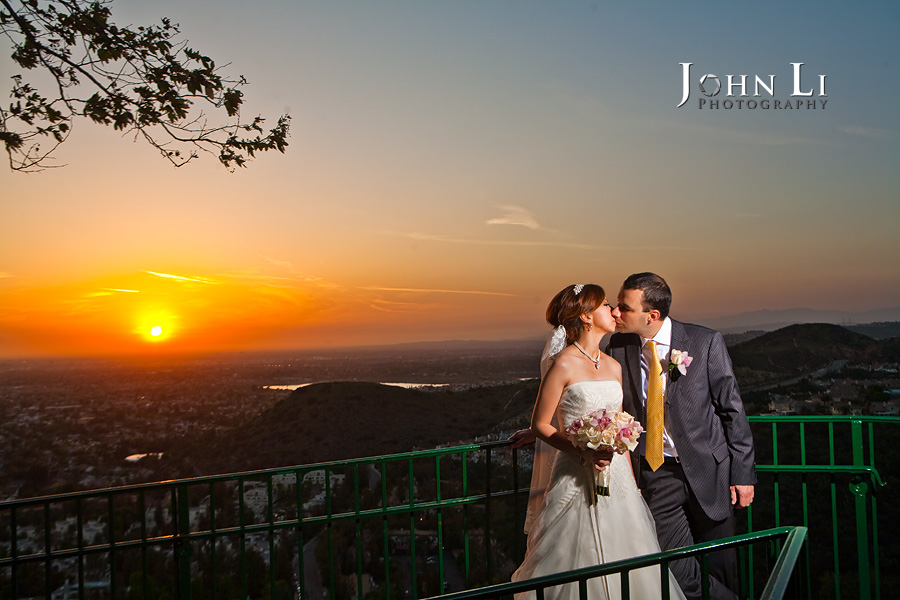 Bridal portrait under sunset from Orange Hill