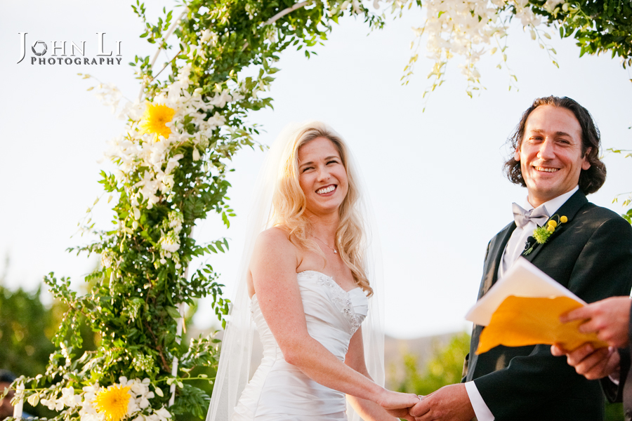 Limoneira Ranch Wedding bride and groom laugh